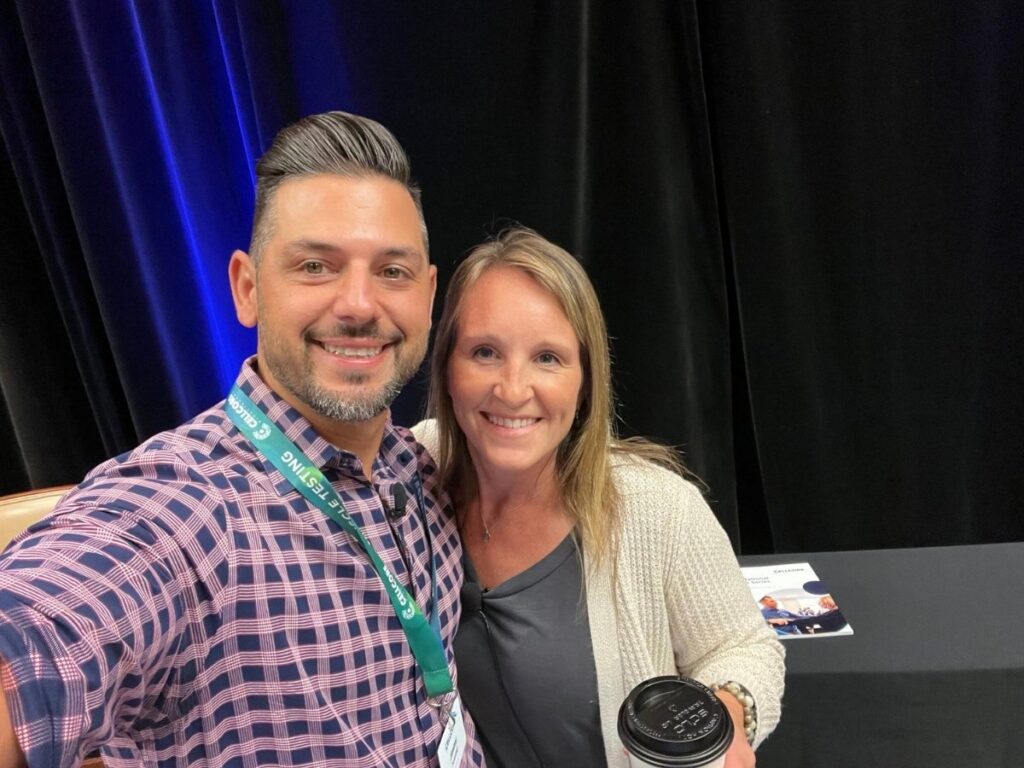 Jimmy Scaringi and Nichole Kuechle Smiling Side By Side