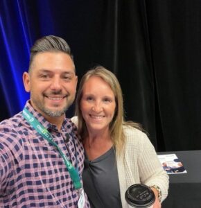 Jimmy Scaringi and Nichole Kuechle Smiling Side By Side