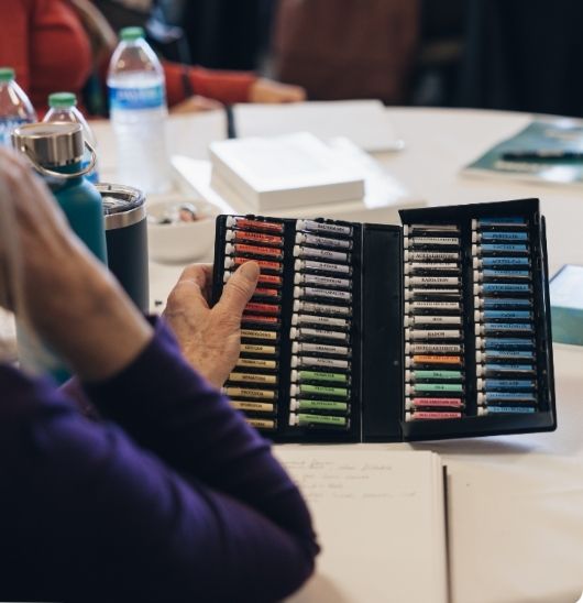 woman looking at CellCore kit